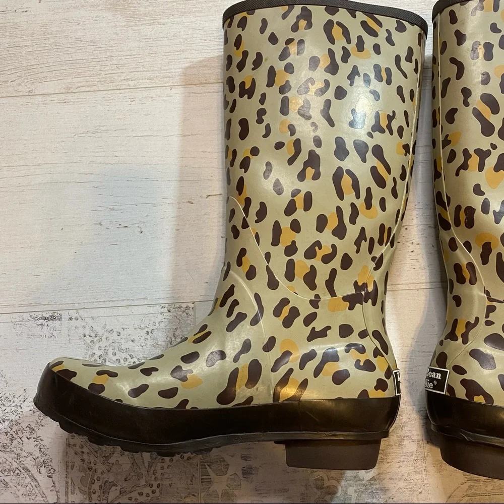 L.L. Bean Wellie Rain Boots in Cheetah Print